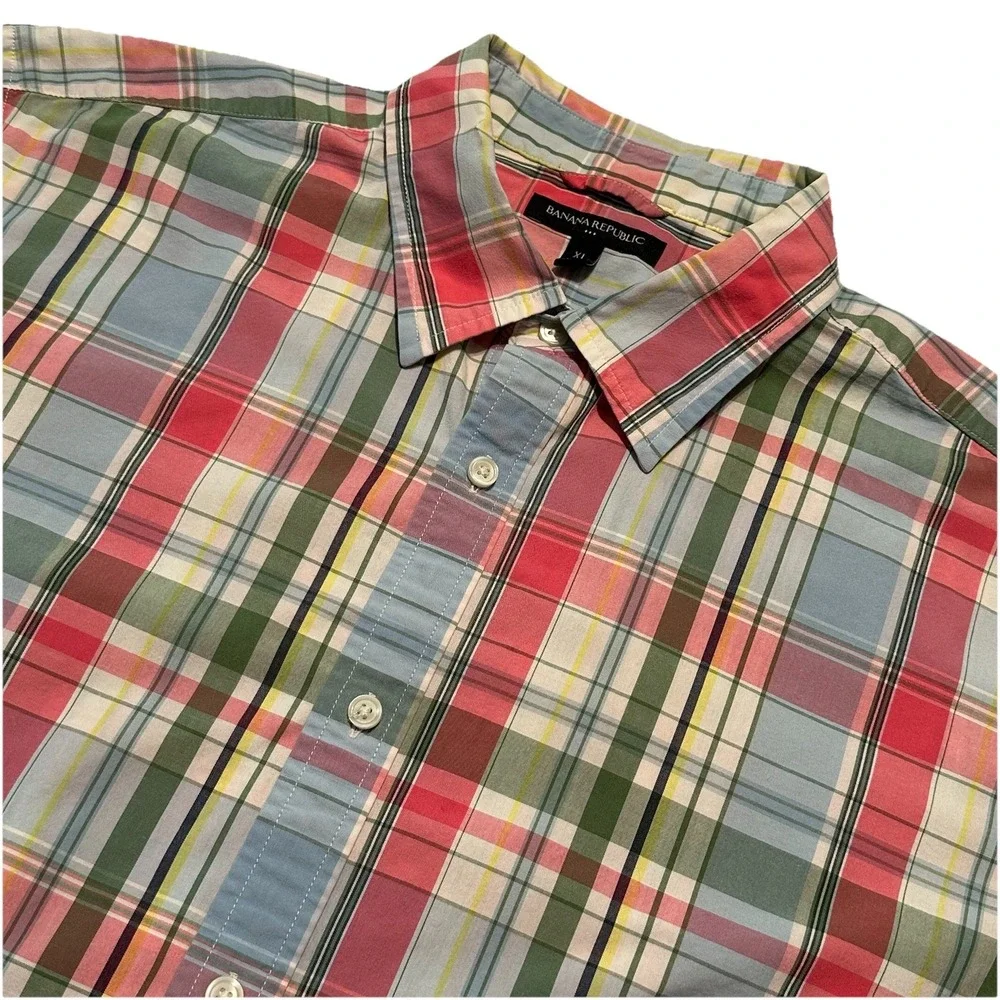Banana Republic Shirt Mens Extra Large Bring Colorful Cotton Casual‎ Beach